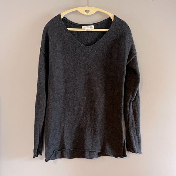 H&M L.O.G.G. Label of Graded Goods Dark Gray Wool Blend V-Neck Sweater | SZ S - Picture 1 of 8
